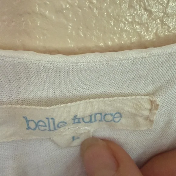 Bella France Silky Med top. Sequin Cotton attached undershirt. OMBRE blue/white - Picture 3 of 9